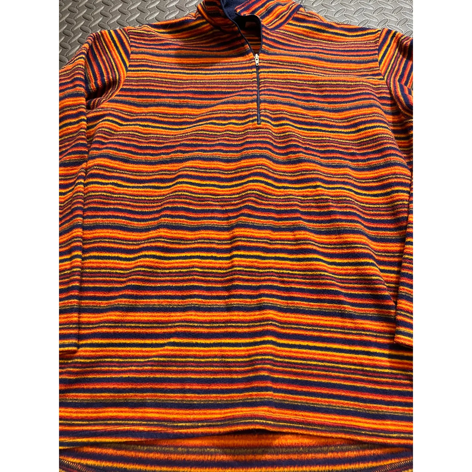 Vintage Patagonia Capilene‎ Quarter Zip Striped Fleece Made In USA Gorpcore Med - Image 2