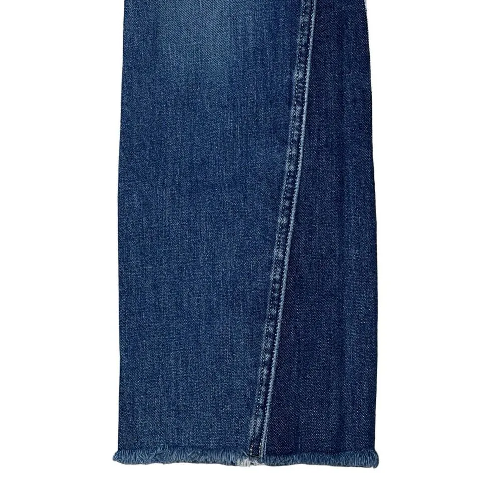 Everlane The Cheeky Bootcut Contrast Crop Jeans Raw Hem Size 27 Blue‎ High Rise - Image 2