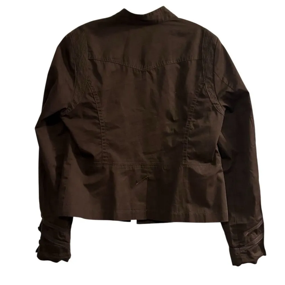 APT. 9 Women's Military Style Jacket Brown Size L Double-Breasted - Image 9