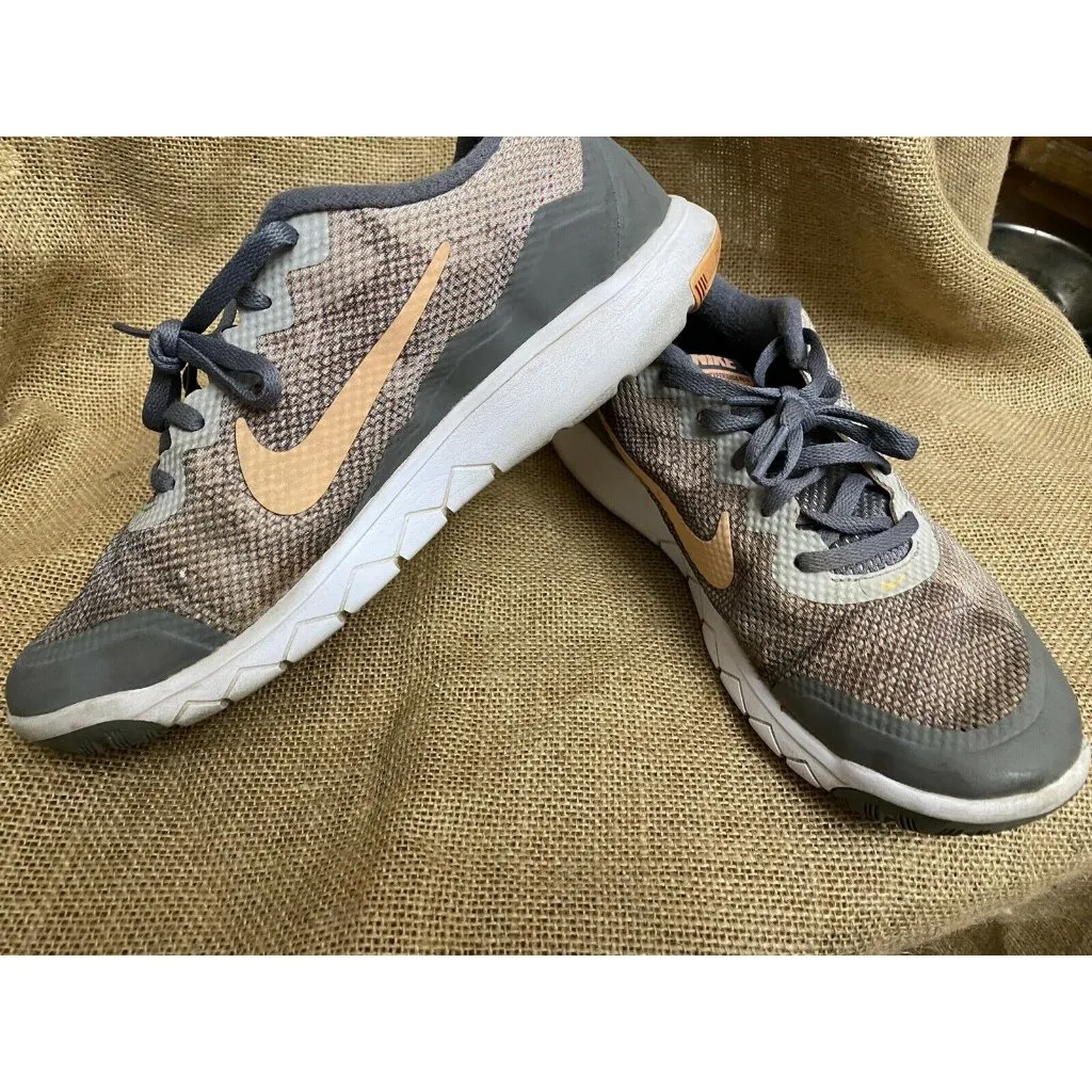 Nike Flex RN 4 Women's Premium Gray/Peach Athletic Sneakers Size 8  749177-001 - Image 2