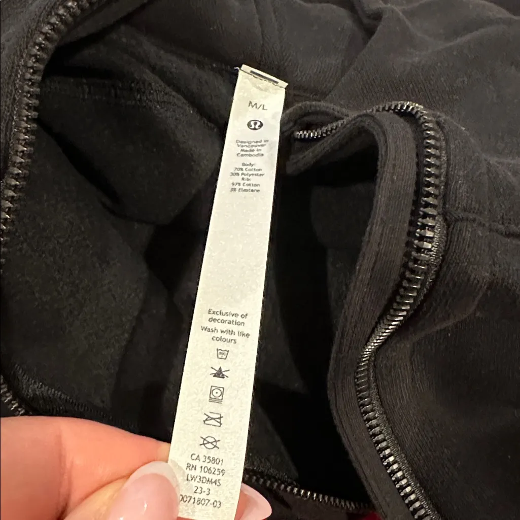 Lululemon Black Scuba Oversized Half-Zip Hoodie M/L - Image 9