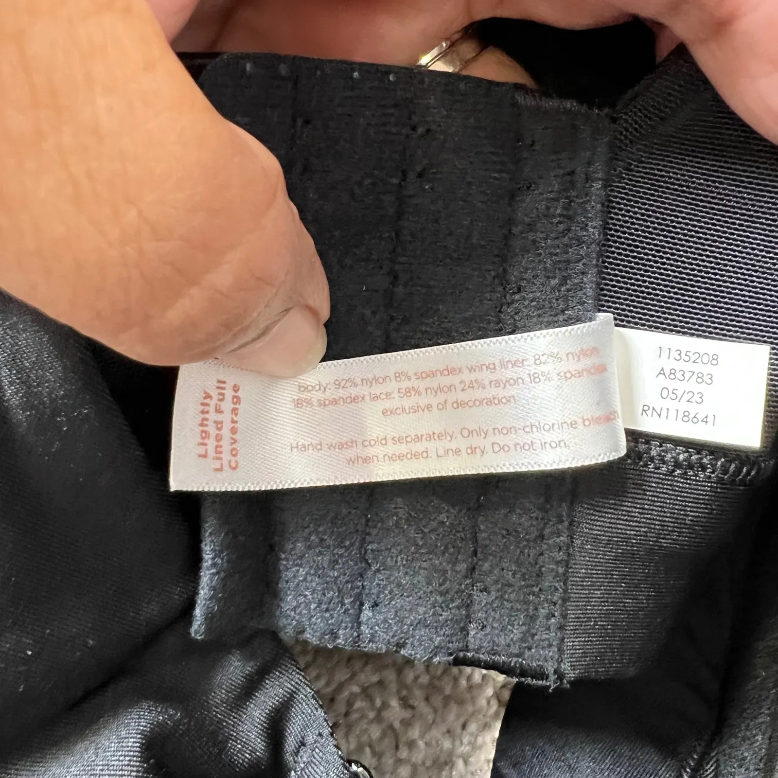 NWT Cacique Comfort Bliss Lightly Lined Full Coverage Bra Black Floral Lace 42F - Image 5