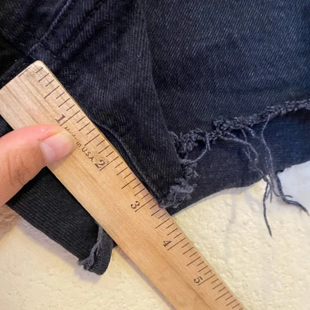 Abercrombie & Fitch The 90s Relaxed Cutoff High Rise Shorts Curve Love Sz 32 14‎ - Image 5