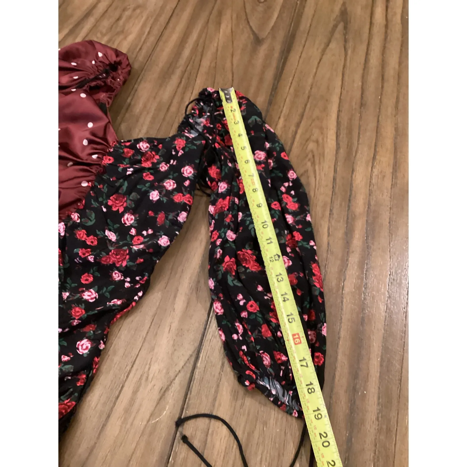 For Love & Lemons Cher Ruched Mini Dress Bodycon Mixed Print Puff Sleeve XS - Image 7