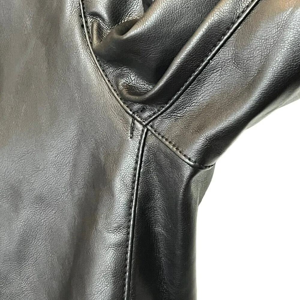 Madewell NWT Petite Perfect Vintage Jean Faux Leather Black Size 25P Straight - Image 14