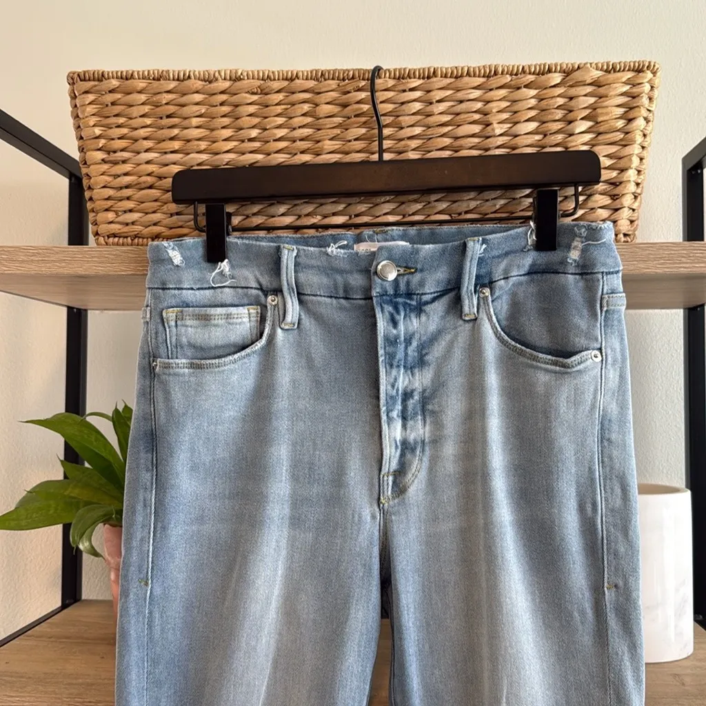 Good American Good Legs High-Rise Intentionally Distressed Skinny Ankle Jeans 30 - Image 3