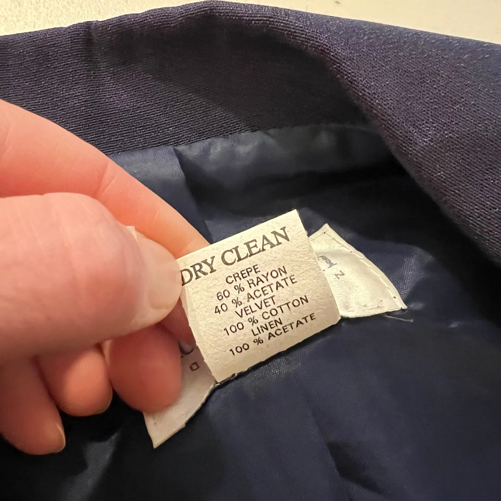 Hugo Buscati Cotton Blue Velvet Panel Button Front Blazer USA Made Size 6 - Image 8