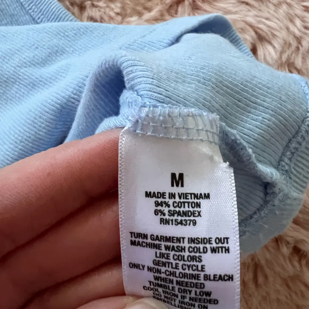 Aeropostale Light Blue Tank Top Crop DUMP HIM - Image 3