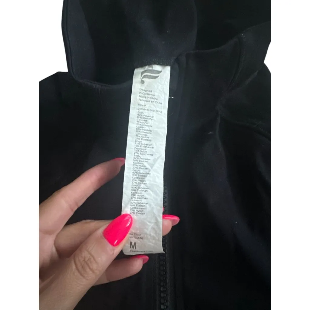 FABLETICS Black Zip Track Jacket Size Medium - Image 3
