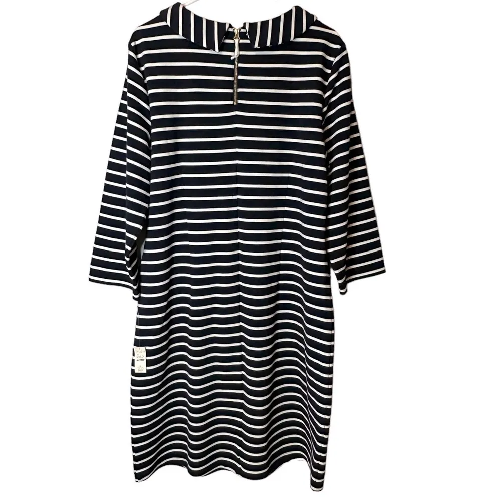 Talbots Blue White Striped Ribbed‎ Knit Dress Pockets NWT Size XL 51167233 - Image 5