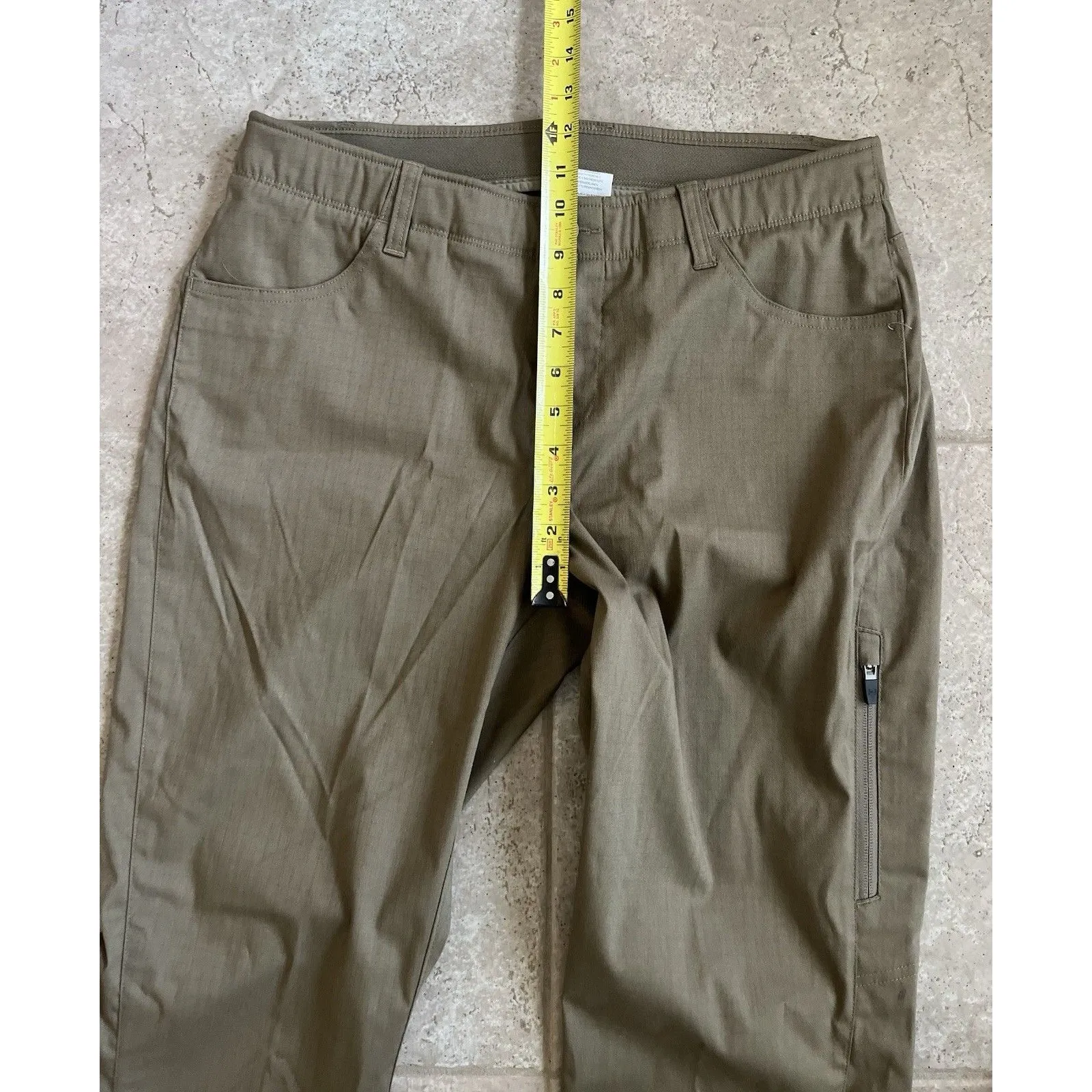 Under Armour Rip Stop Pants Dark Tan Sz 12 Loose Outdoor Hiking - Image 9