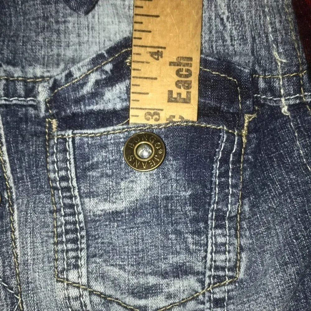 𝅺BONGO denim and plaid button up jacket with detachable hood Y2K size M - Image 6