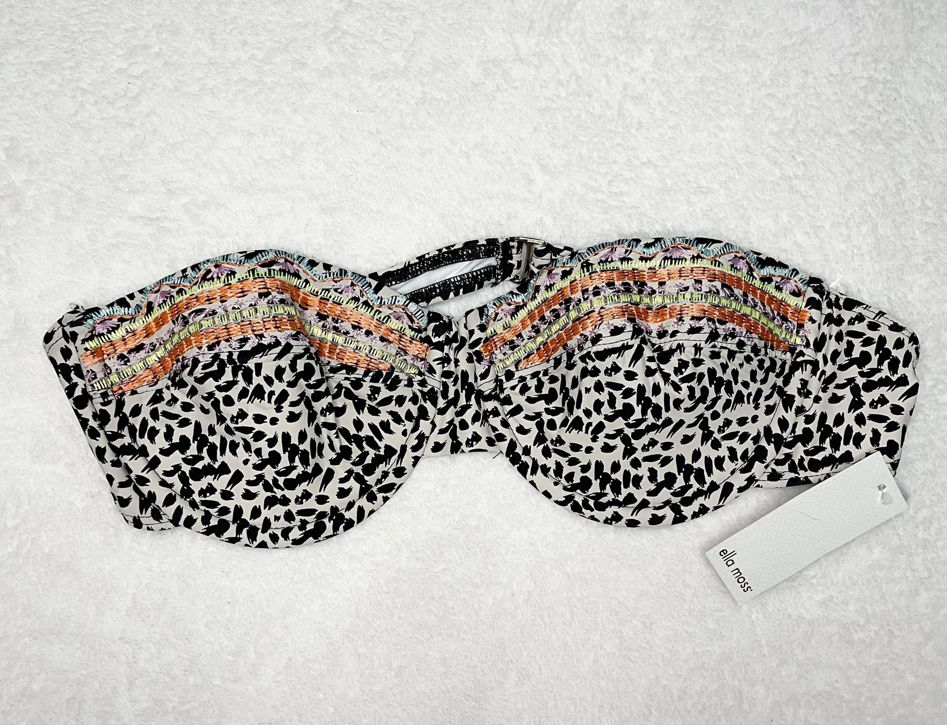 Embroidered Strapless Bikini Top - Image 4