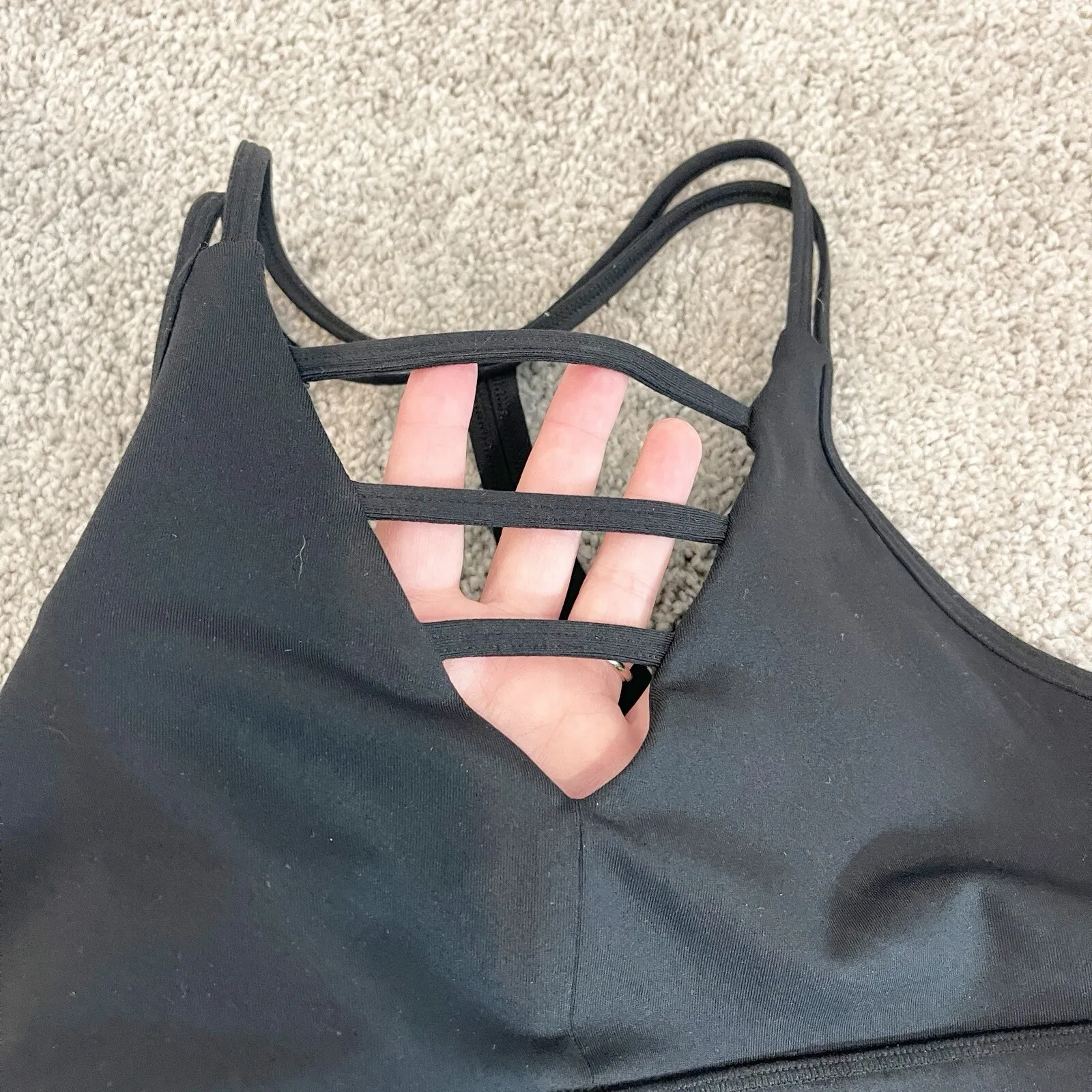 Zyia Black Grid Sports Bra Racerback Activewear Sz XXL Athletic athleisure Wear - Image 7