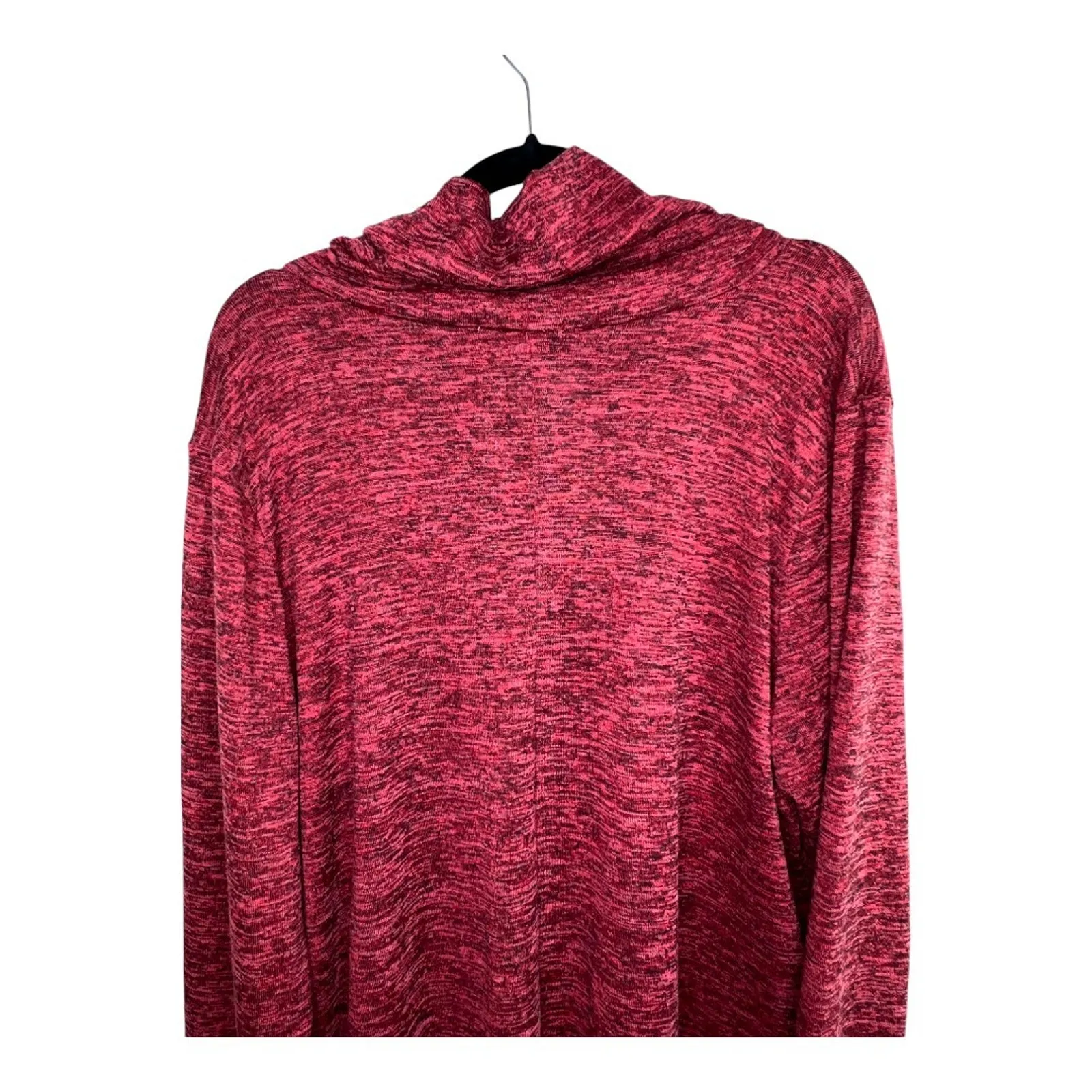 Notations Woman Red Marl Cowl Neck Button Detail Tunic Top 2X - Image 5