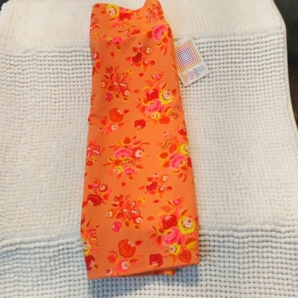 Lularoe Orange Summer Spring Pencil Floral Cassie Skirt Size XS NWT #4320 - Image 5