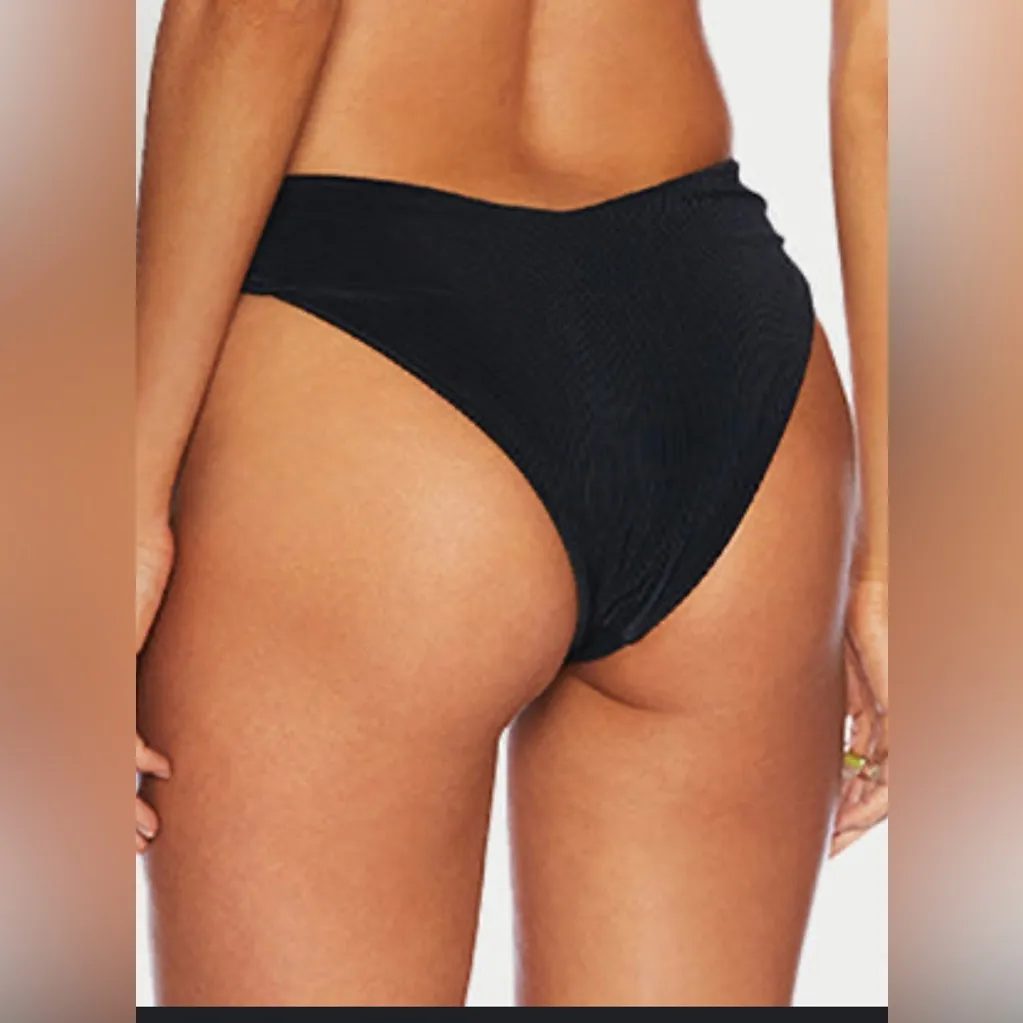 BEACH RIOT Vanessa Hi-Cut Bikini Bottom black sz large nwt - Image 2