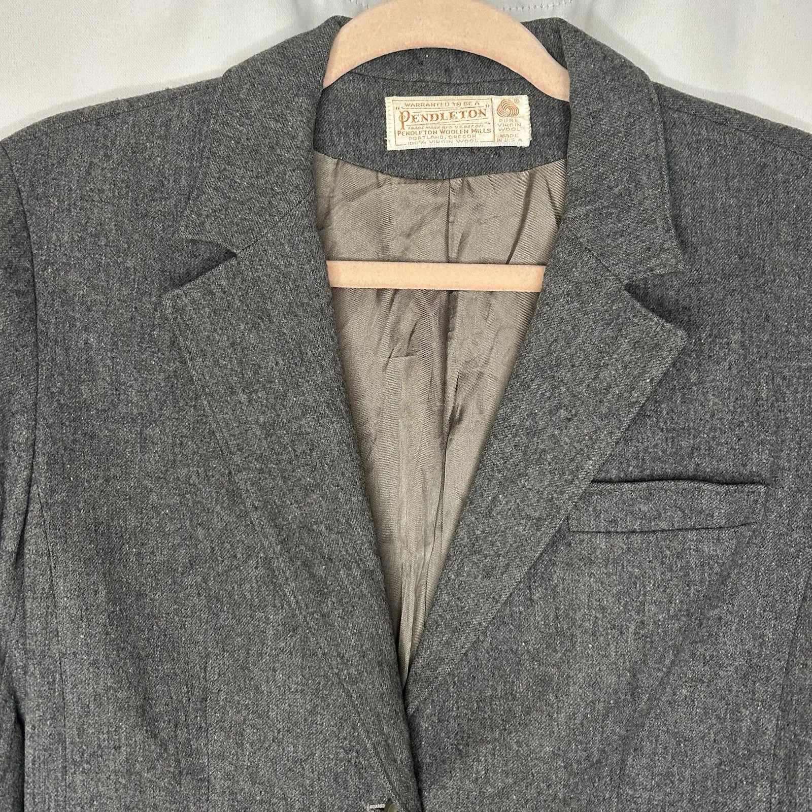 Vintage Pendleton Womens 100% Virgin Wool Suit Jacket/Blazer Gray Size 12 - Image 2