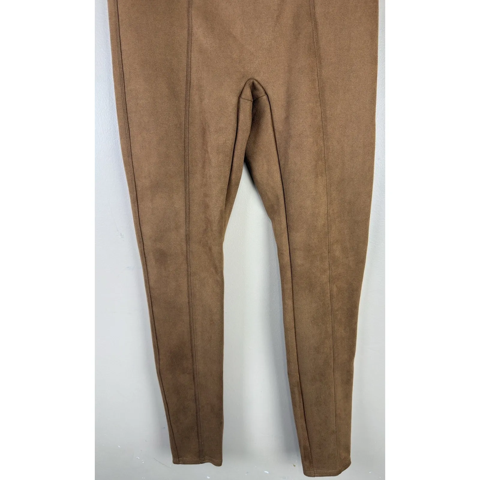SPANX Women’s Velour Skinny Pants Full Length Lined Brown Size S - Image 3