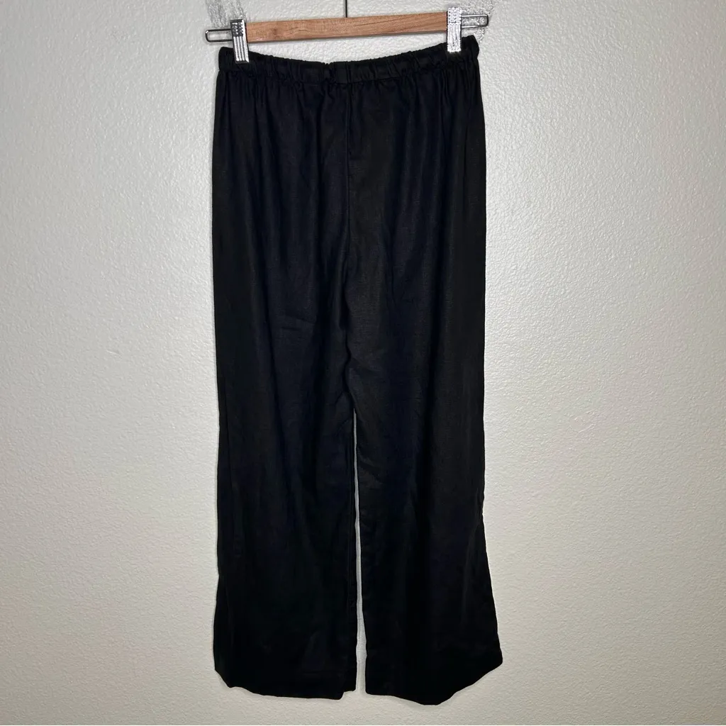 Reformation 100% linen black drawstring pants SP - Image 9