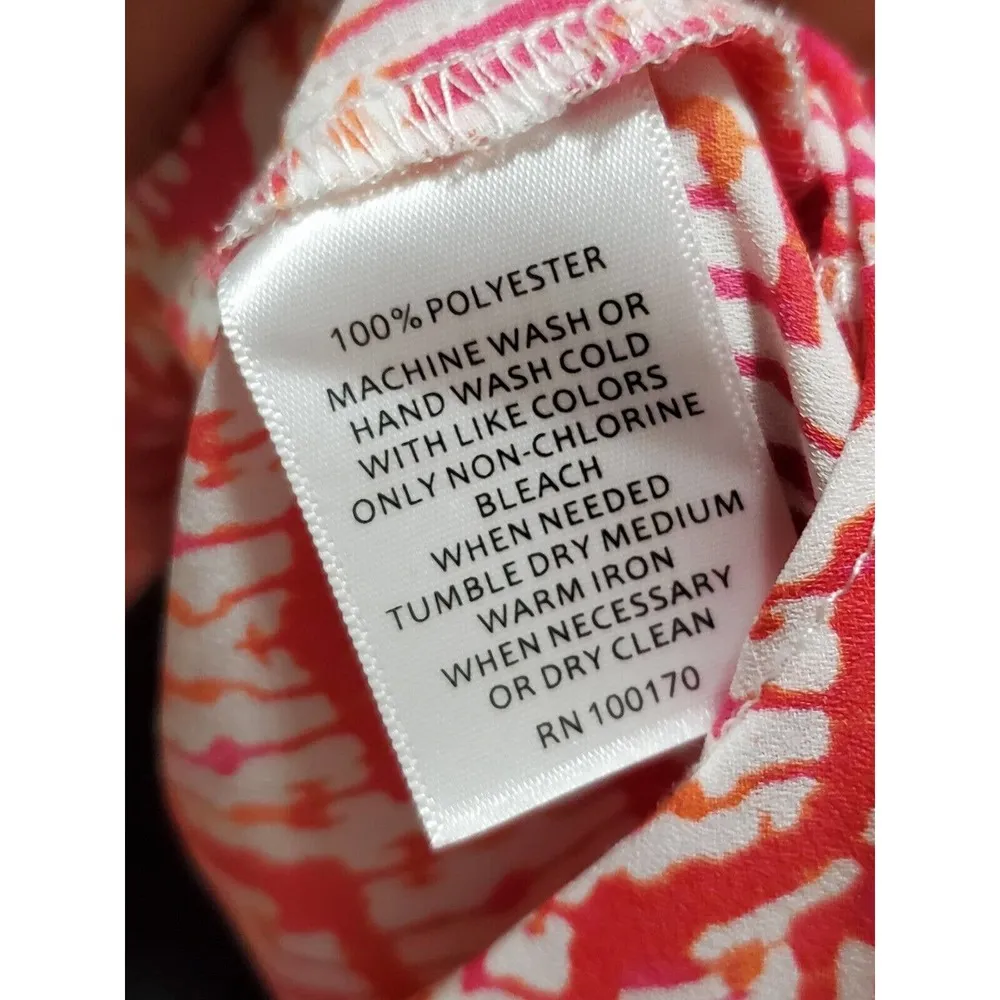 Willi Smith Women Red 100% Polyester Round Neck Sleeveless Casual Shirt Size L - Image 8