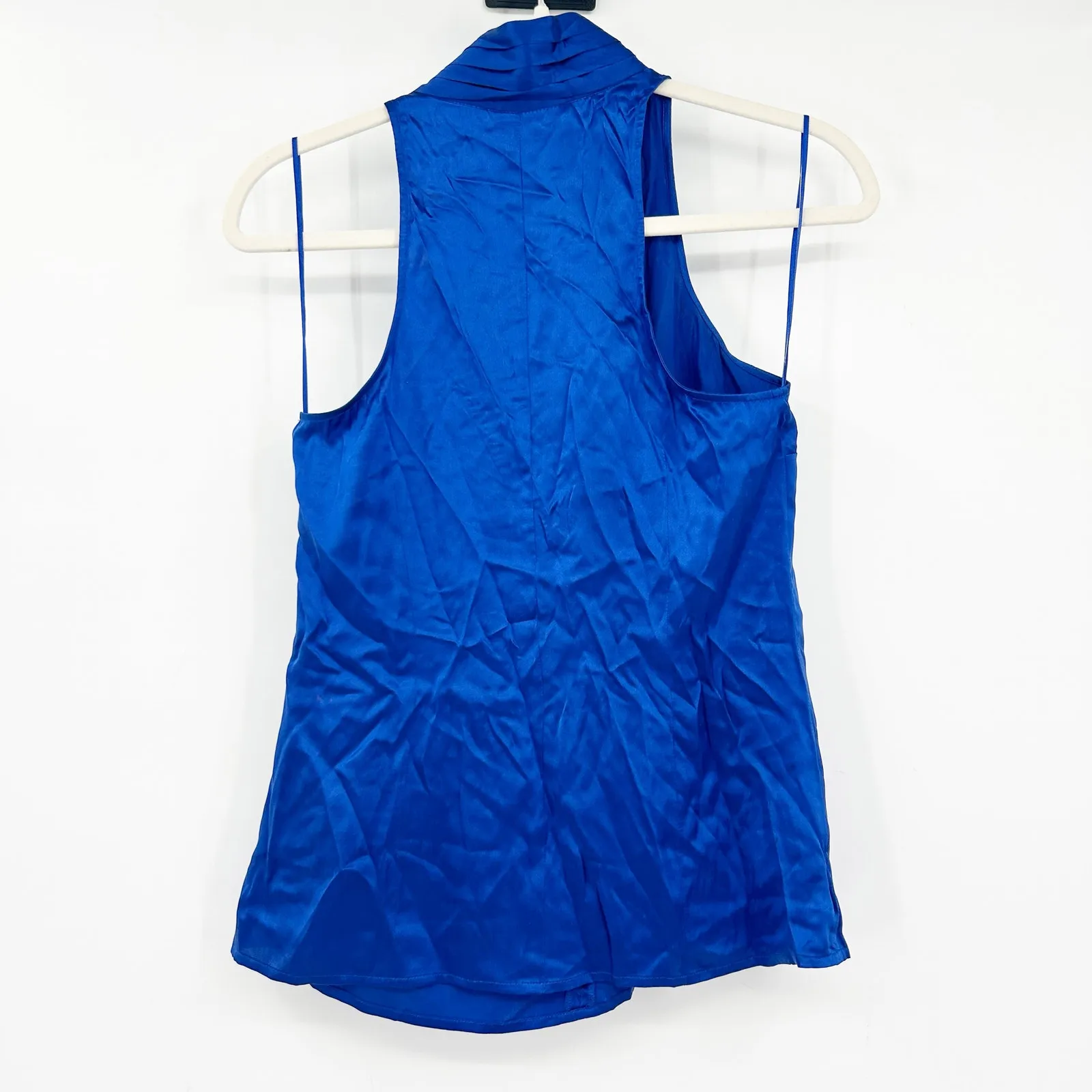 Express Women Casual Chic Silk Blend Mock Neck Ruffled‎ Tank Top Blouse Size S - Image 7