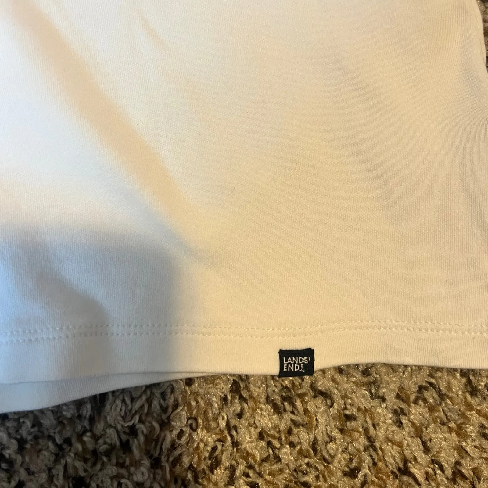 Lands End Womens White 3/4 Sleeve Pima Cotton Tunic Top Size M - Image 3