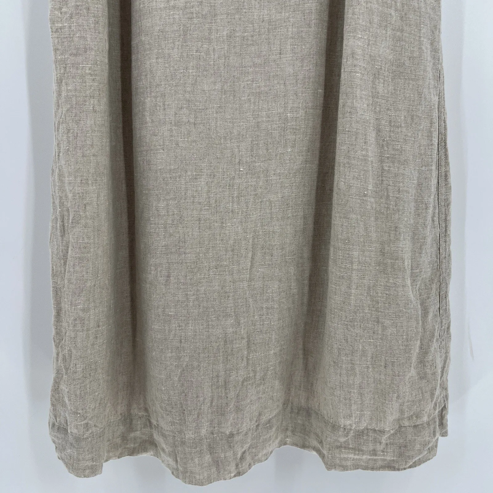 J. Crew Dress Beige Tan Linen Maxine Mini High‎ Neck Sleeveless BR433 Size XST - Image 5