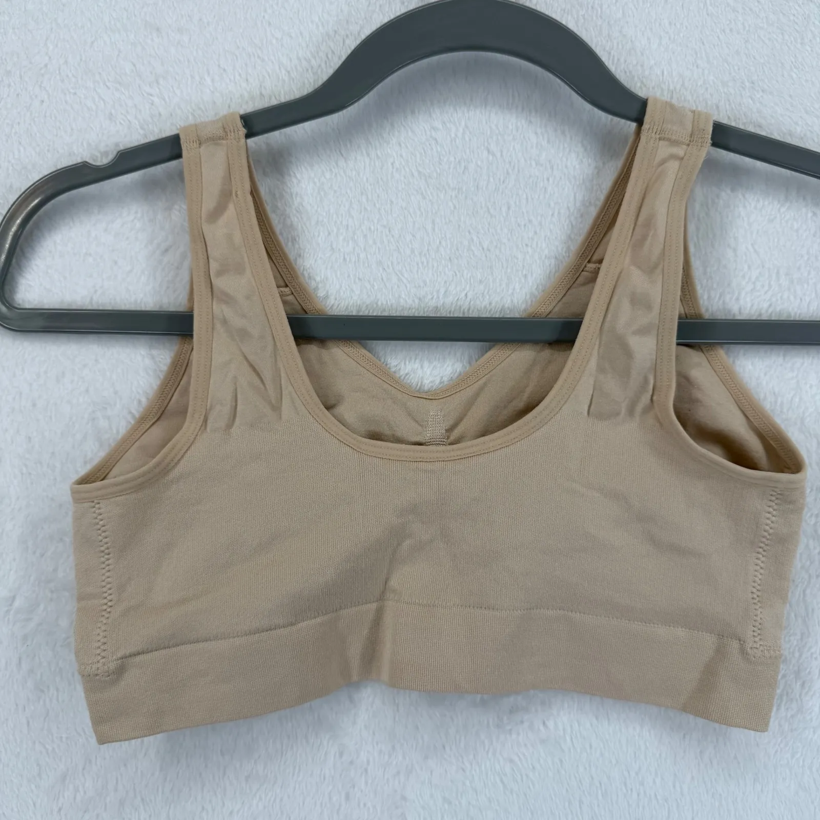 Wacoal Seamless Wireless Comfort Bra Size 38 Beige Everyday Lounge Sleep - Image 4