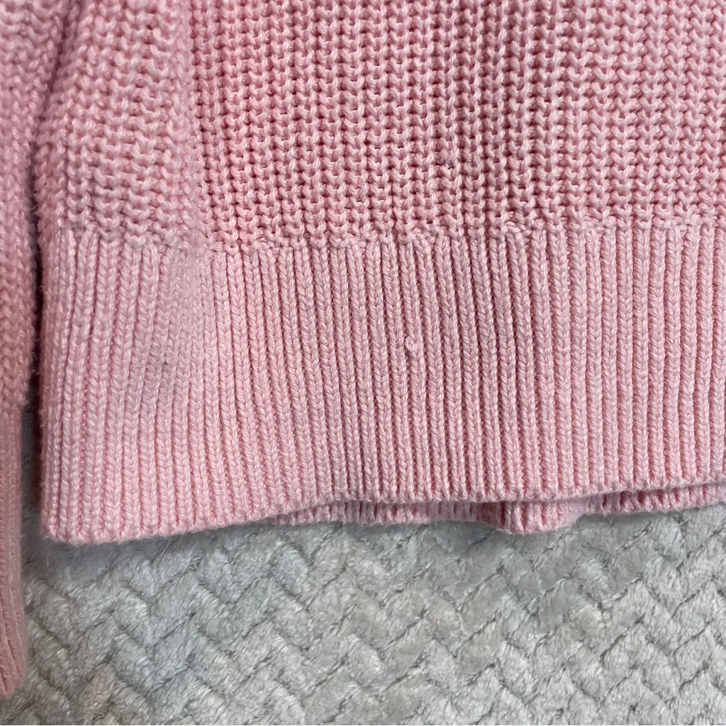 J. Crew Womens Powder Pink Cable Knit‎ Crewneck Barbiecore Sweater Large - Image 8