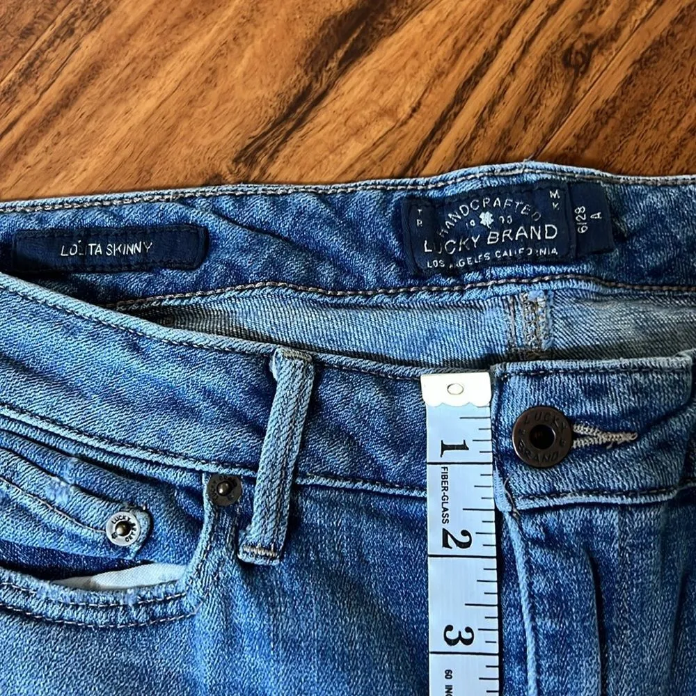 Lucky Brand Womens Lolita Skinny Denim Jeans Distressed Medium Wash Size 6/28 - Image 8
