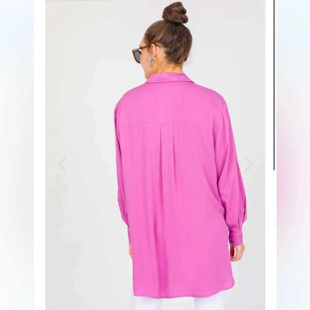 &merci Oversized High Low Button Down Tunic Shirt - Image 5