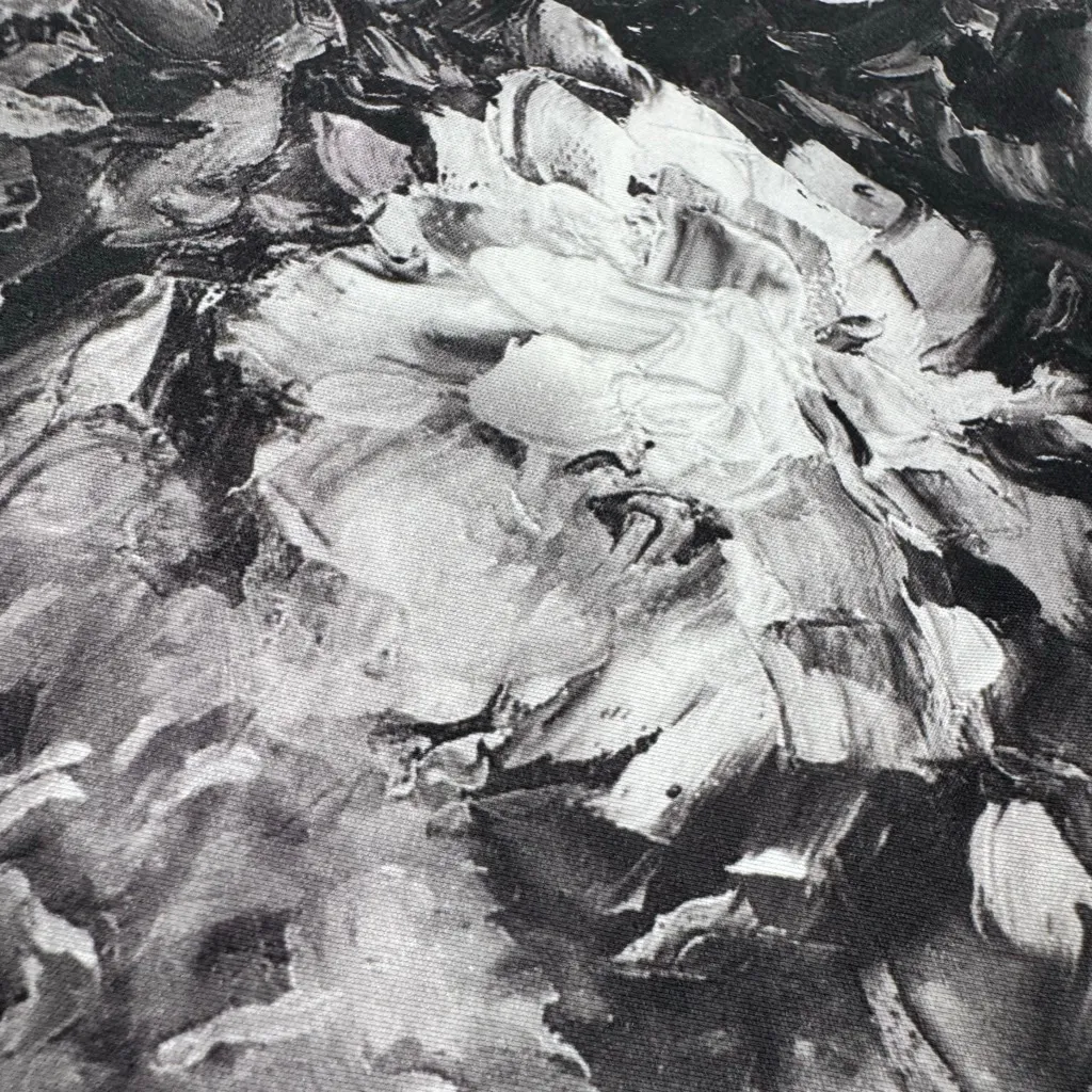 Adrienne Vittadini Large Travel Duffel Bag Gold Black White Floral Watercolor - Image 9