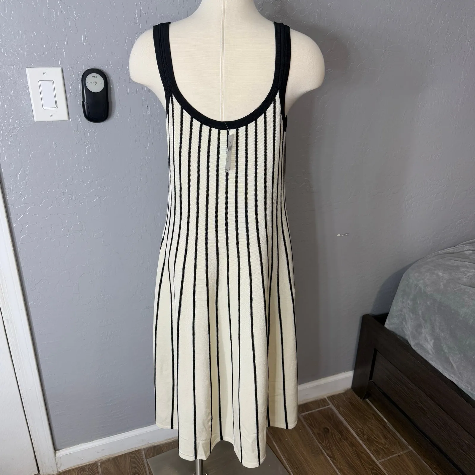 ASTR The Label Irecia Stripe Sleeveless Sweater Dress, White/Black, 1X 10652714 - Image 2