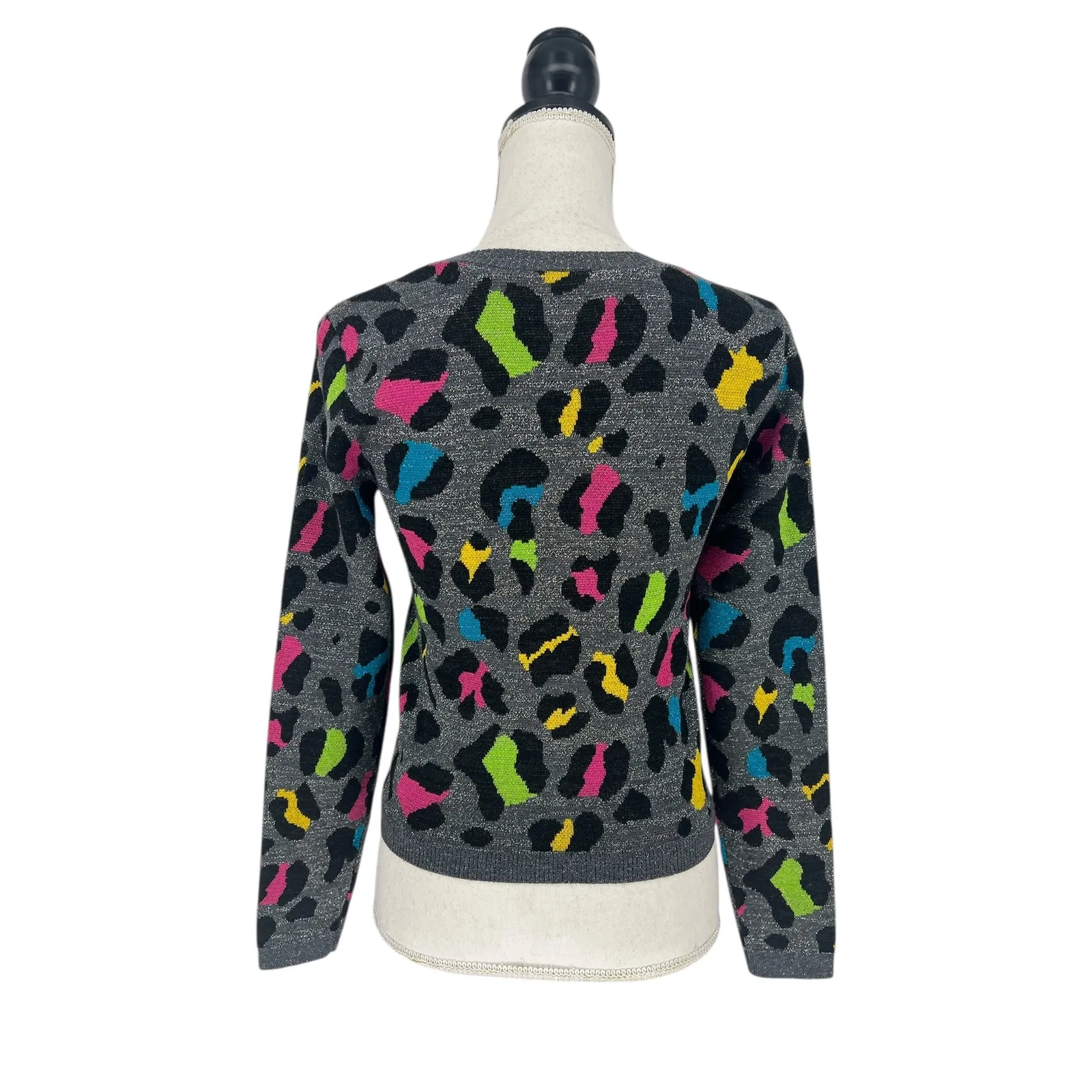 Alice + Olivia Metallic Rhodes Leopard Print Sweater - Image 10