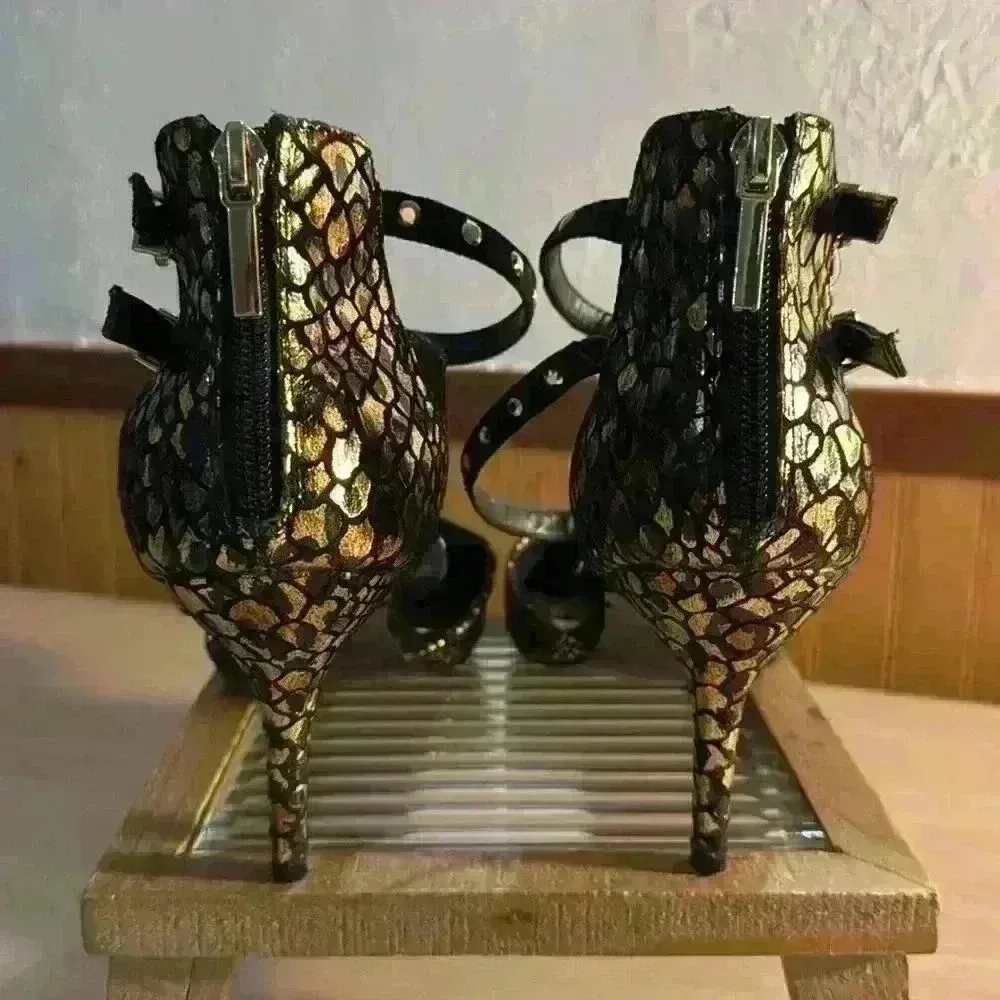 Thalia Sodi Leopard & Snake Print Heels - Image 4
