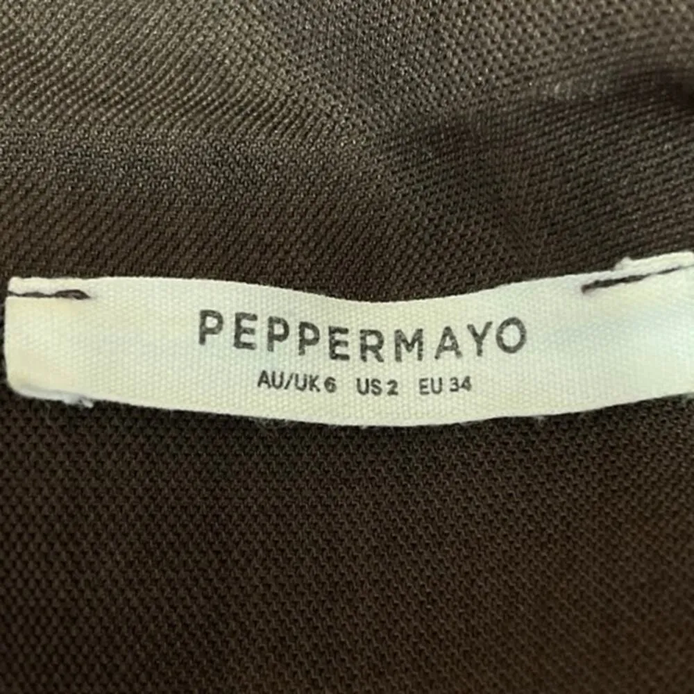 Peppermayo Women's Brown Short Sleeve Button Up Blazer Jacket Shirt Top Sz XS - Image 3