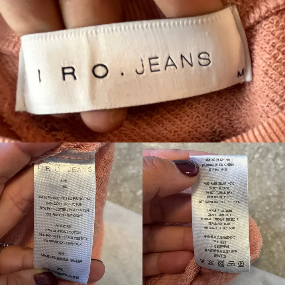 IRO Jeans Apie Top Crew Neck Burnout Tank Coral Orange Distressed Cotton Medium - Image 5