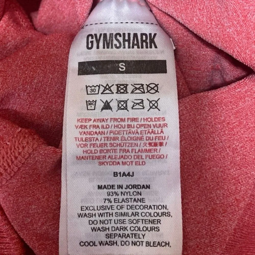 Gymshark Women's Red Pull On Logo Yoga Workout Gym Athletic Biker Shorts Size S - Image 4