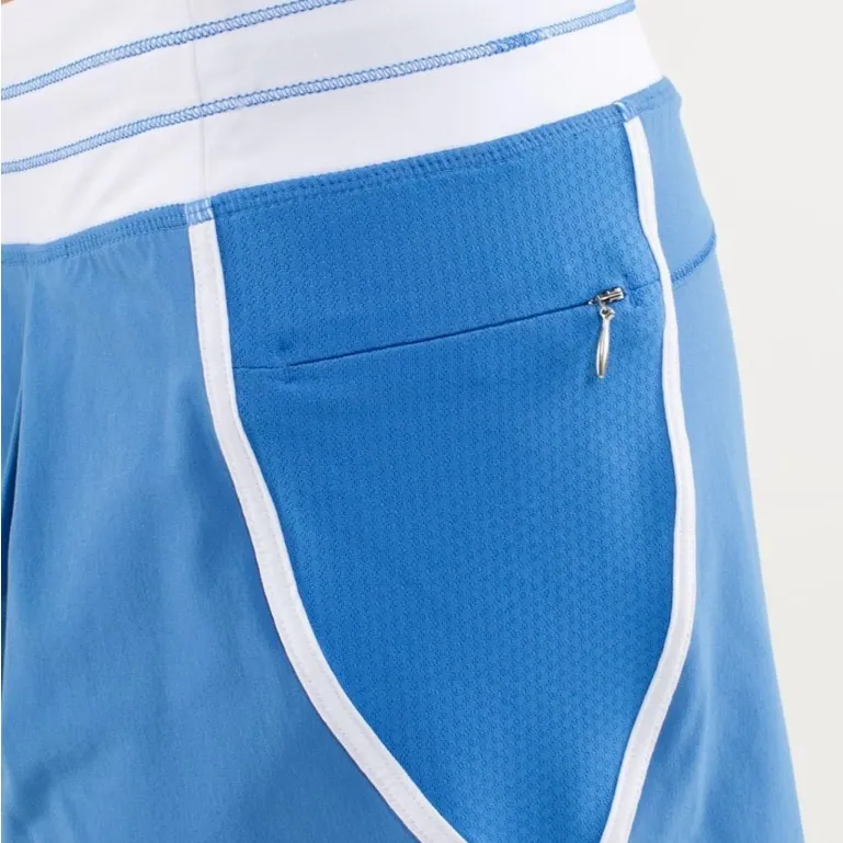 2012 Lululemon Run: In The Sun Short Sz 6 Porcelaine Wee Stripe Blue Rare - Image 6