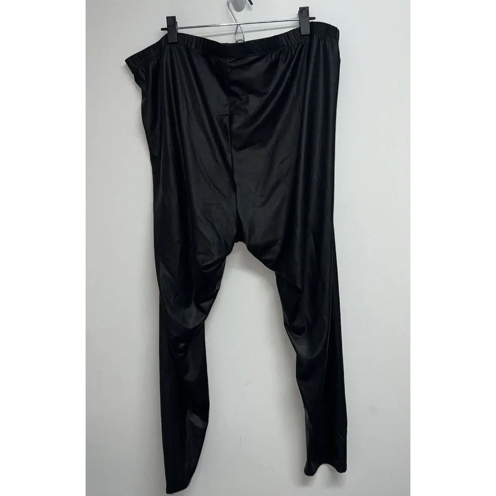 Torrid Womens Vegan Faux Leather Leggings Pants 4 4X Black Pull On Elastic Waist - Image 3
