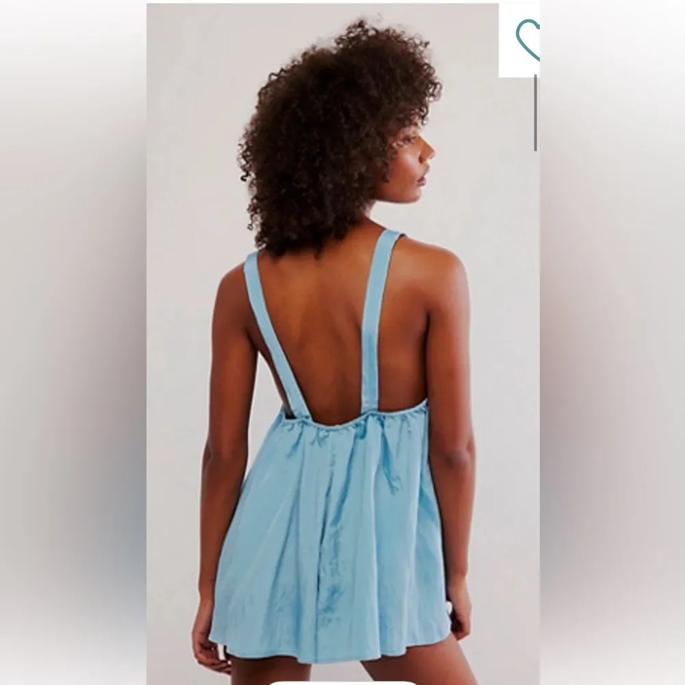 Free People Intimately Forever Young Romper in Milky Blue Size XS RT $78 NWOT - Image 3
