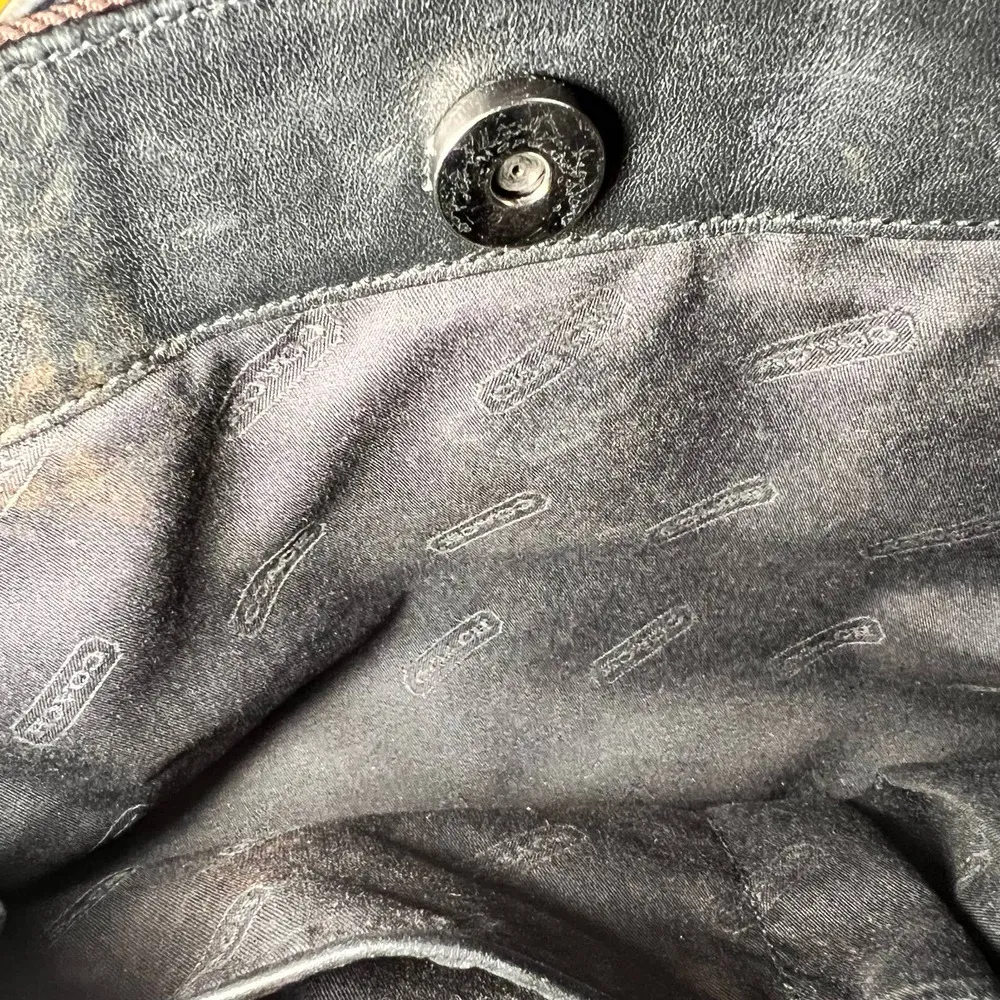 Women's Coach Leather & Fabric Shoulder Purse - Image 5