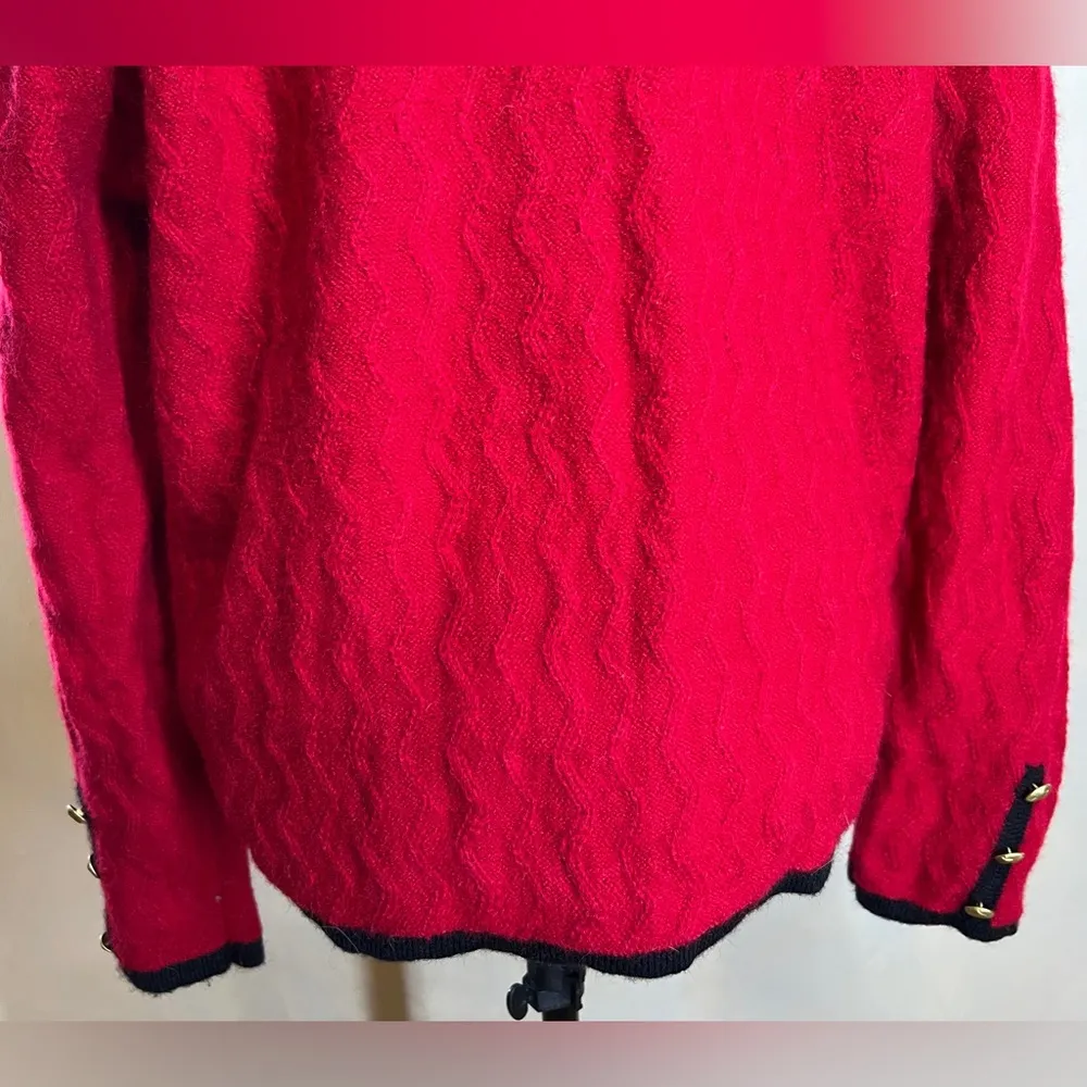 Karen Scott VTG Women's 100% Wool long sleeve Button Up Cardigan/sweater|SZ:XL - Image 3