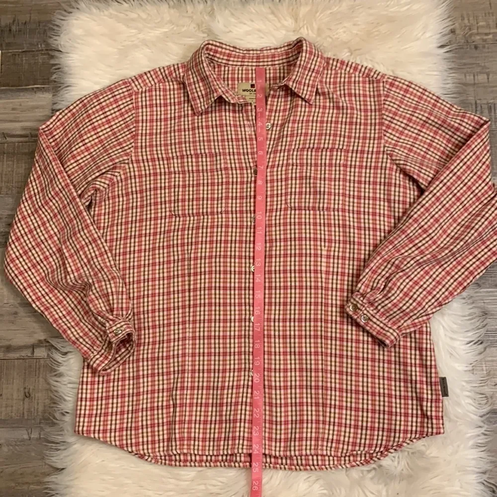 Woolrich cotton flannel plaid button front shirt L - Image 6