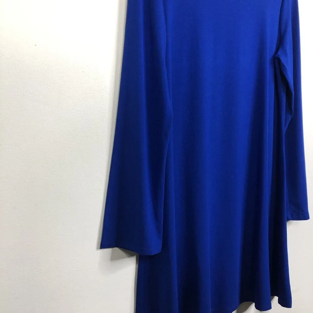 Eileen Fisher Women's Small Royal Blue Viscose Jersey Ballet Neck Tunic Top - Image 6