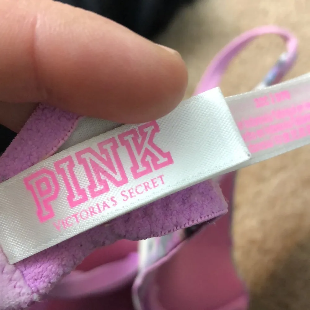 Pink Victoria’s Secret tie dye bra T-shirt bra marble print size 32C causal bra - Image 7