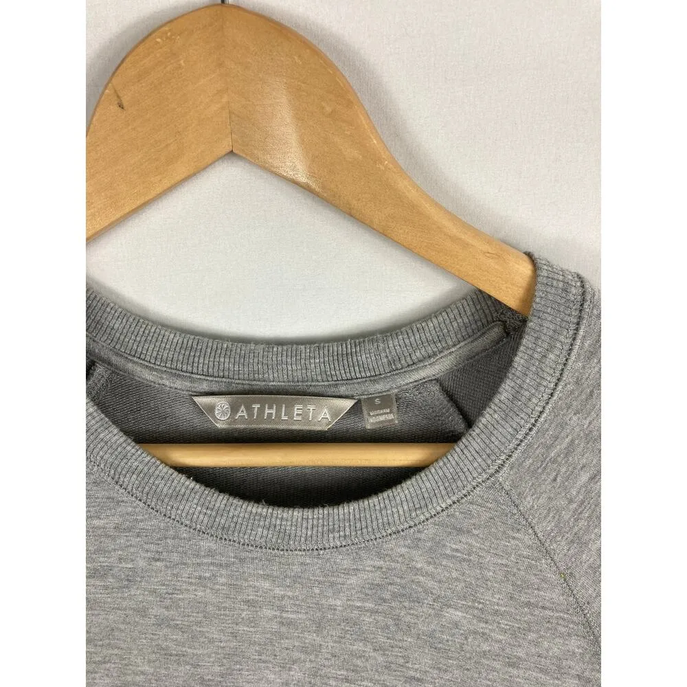 Athleta Criss Cross Sweatshirt Light Heather Grey Size Small #489051 - Image 4