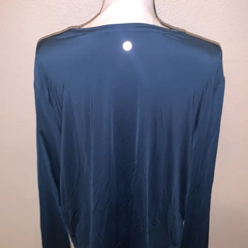 Avia Women’s Top XXXL Blue Long Sleeve Athletic Mesh Hem Gem Slate - Image 8