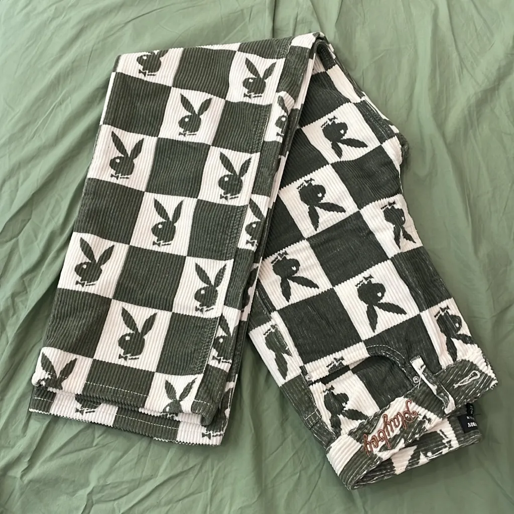 Playboy corduroy Game of Bunnies Boyfriend jeans Size 24 - Image 5